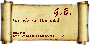 Galbács Barnabás névjegykártya